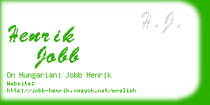 henrik jobb business card